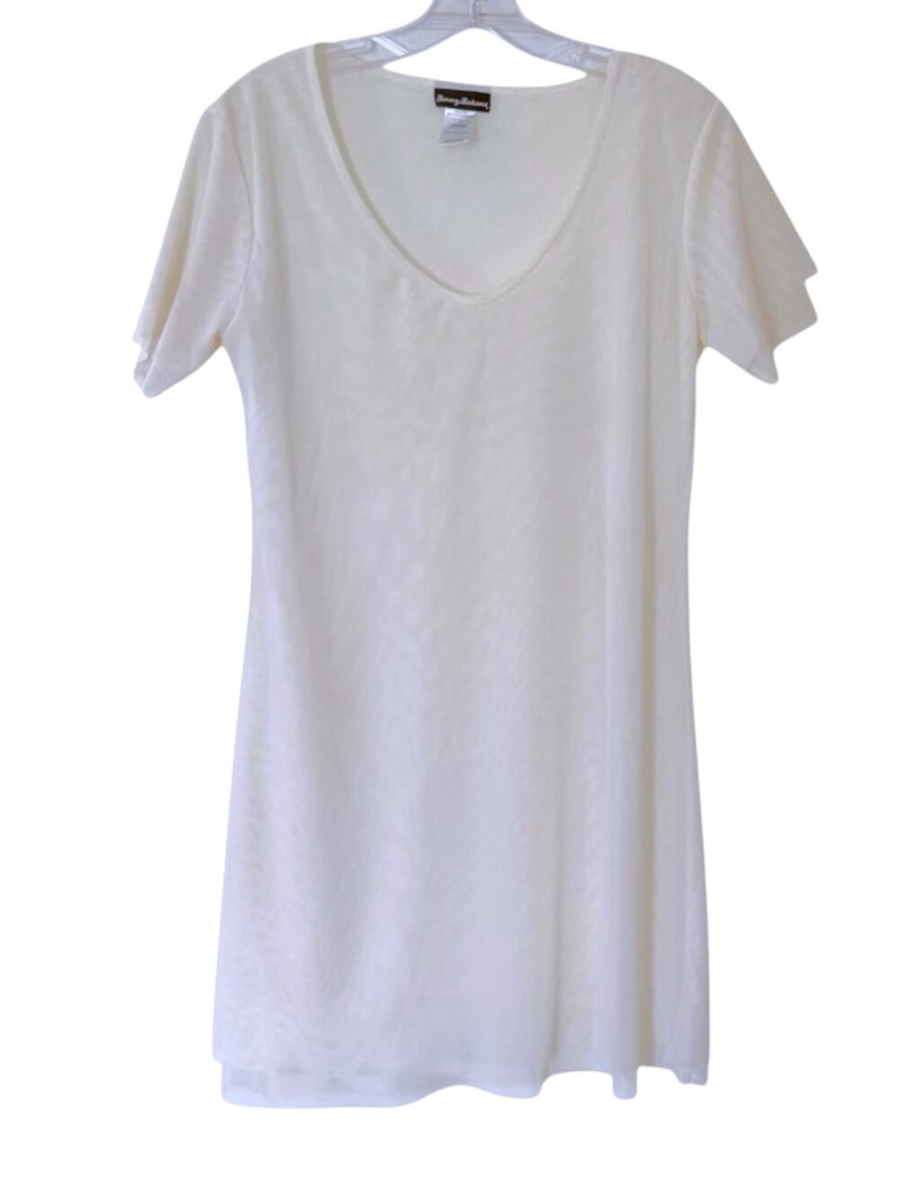 Tommy Bahama White Stretch Nylon Swim Cover Up Slip Dress Medium